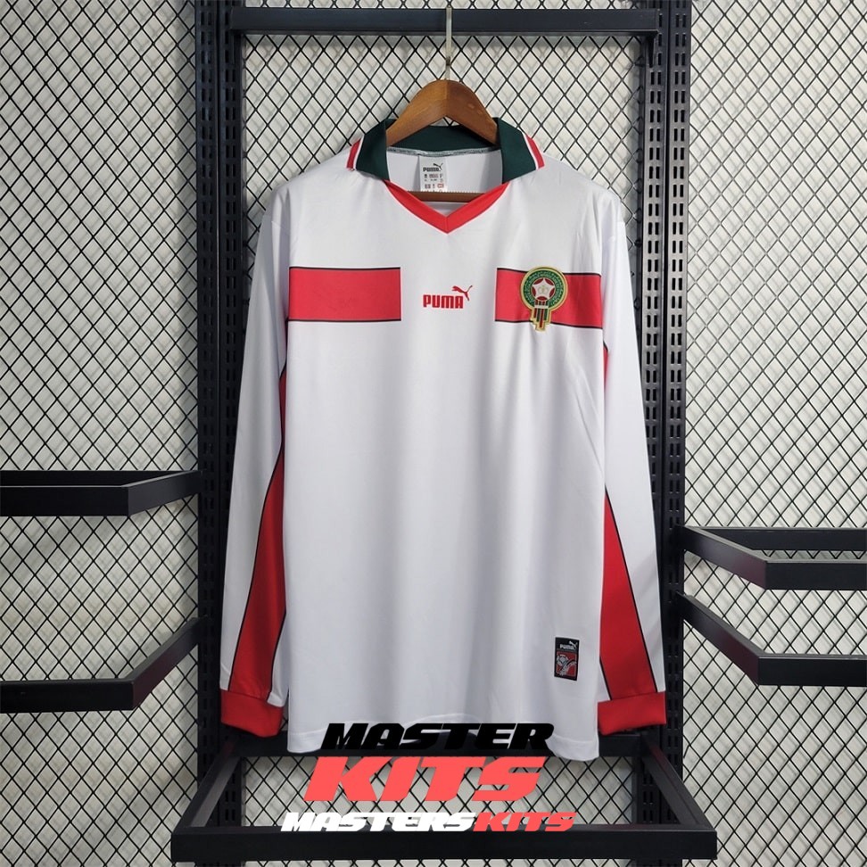 MAILLOT RETRO VINTAGE MAROC AWAY 1998 MANCHES LONGUES