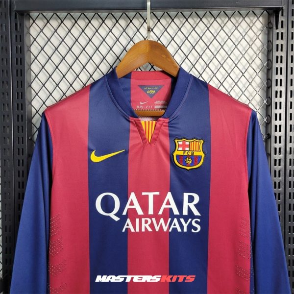 MAILLOT RETRO VINTAGE FC BARCELONE HOME 2014-15 MANCHES LONGUES